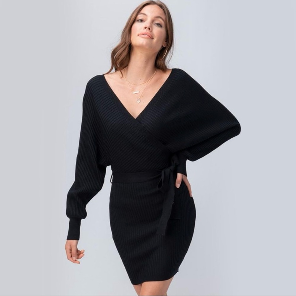 Love Tree Black Ribbed Dress - Picture 4 of 5